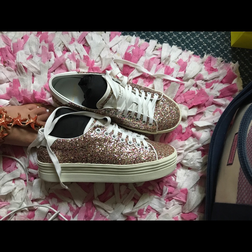 Saint Laurent sparkle platform sneakers - Picture 5 of 5